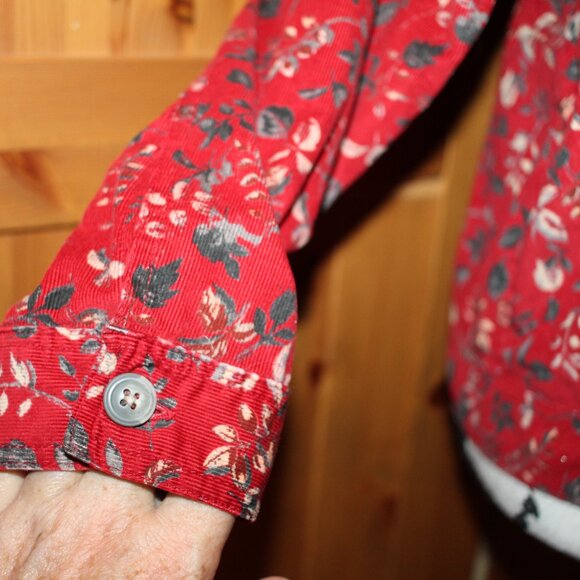 C.J. Banks 100% Cotton Printed Corduroy Shacket in Fall Colors SIze M - Picture 5 of 10